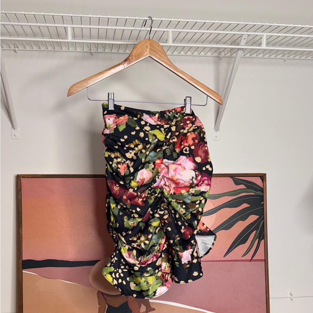 Floral Black Skirt